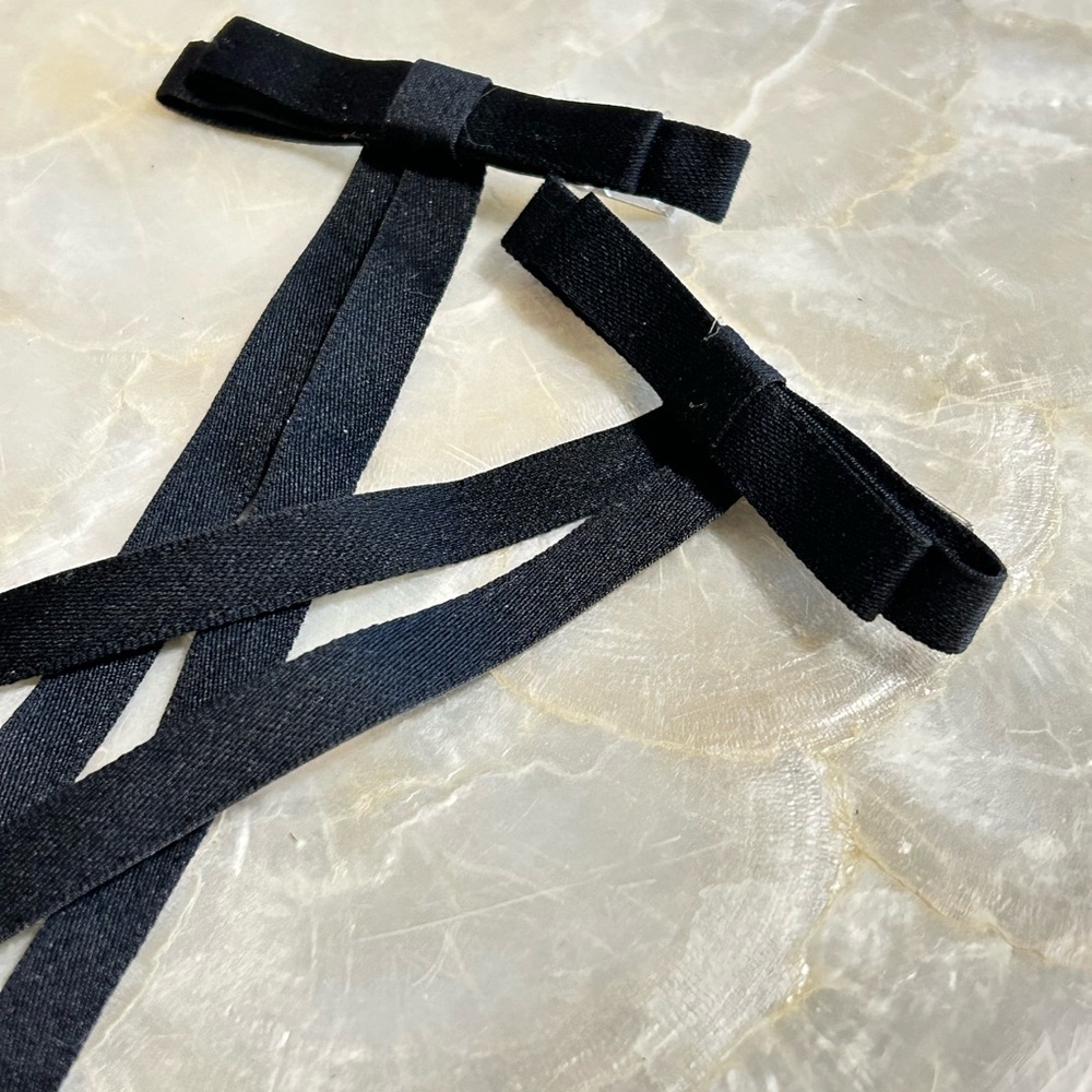 Elegant Black Bow Hair Ties 2- pc set